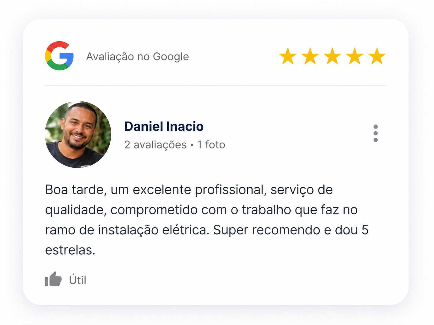 Avaliação de Daniel Inacio no Google