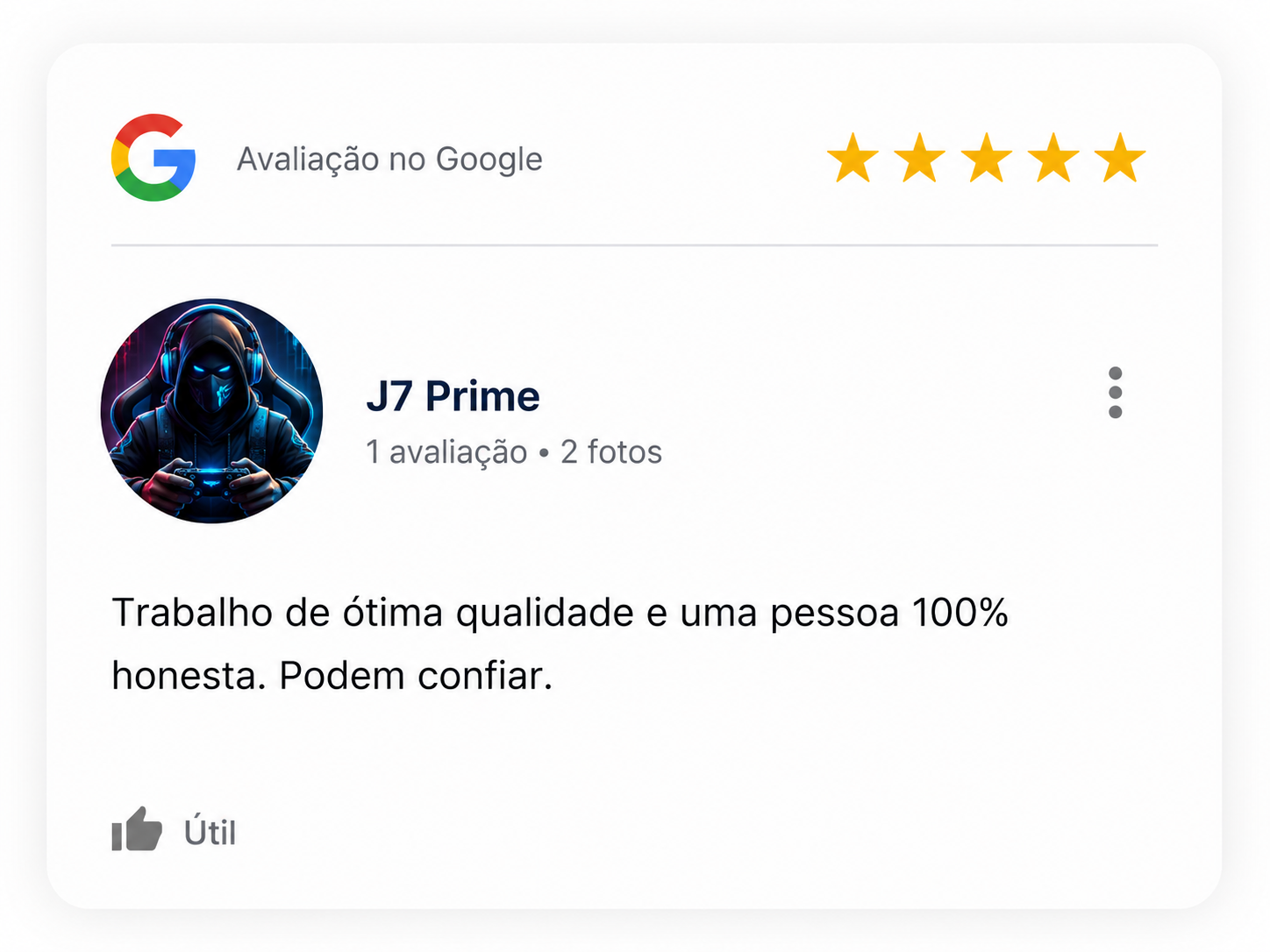 Avaliação de Magno Leonardo no Google