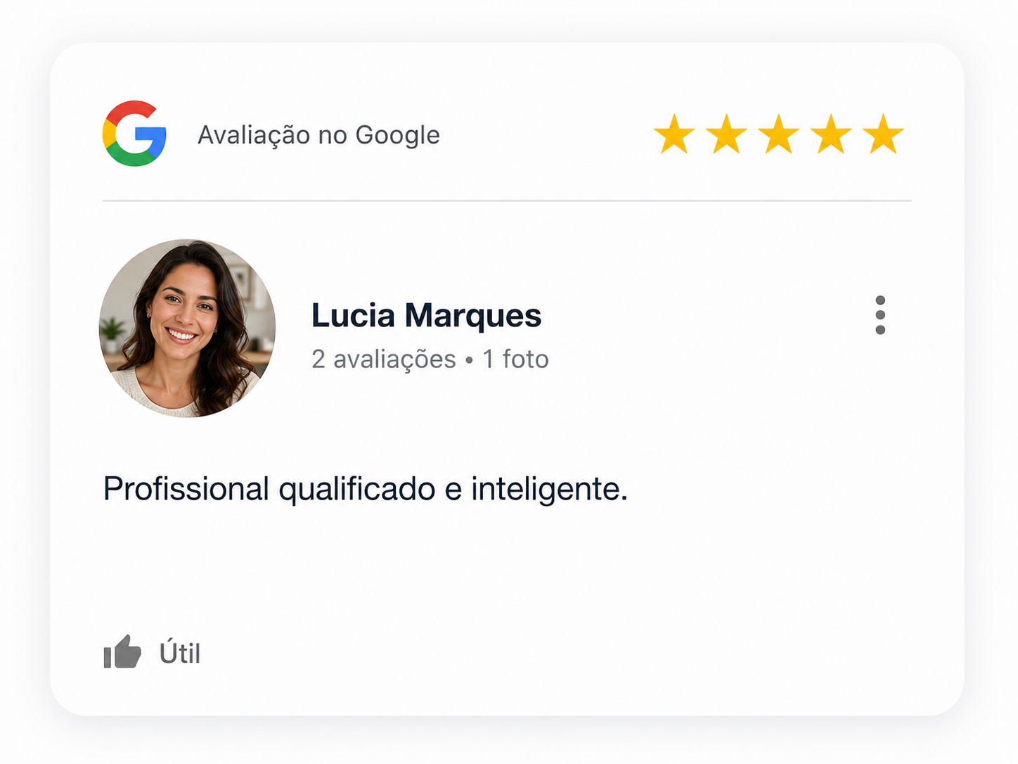 Avaliação de Lucia Marques no Google