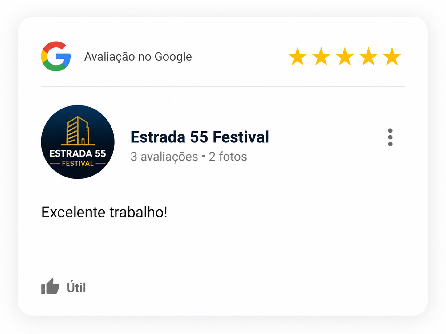 Avaliação de Estrada 55 Festival no Google