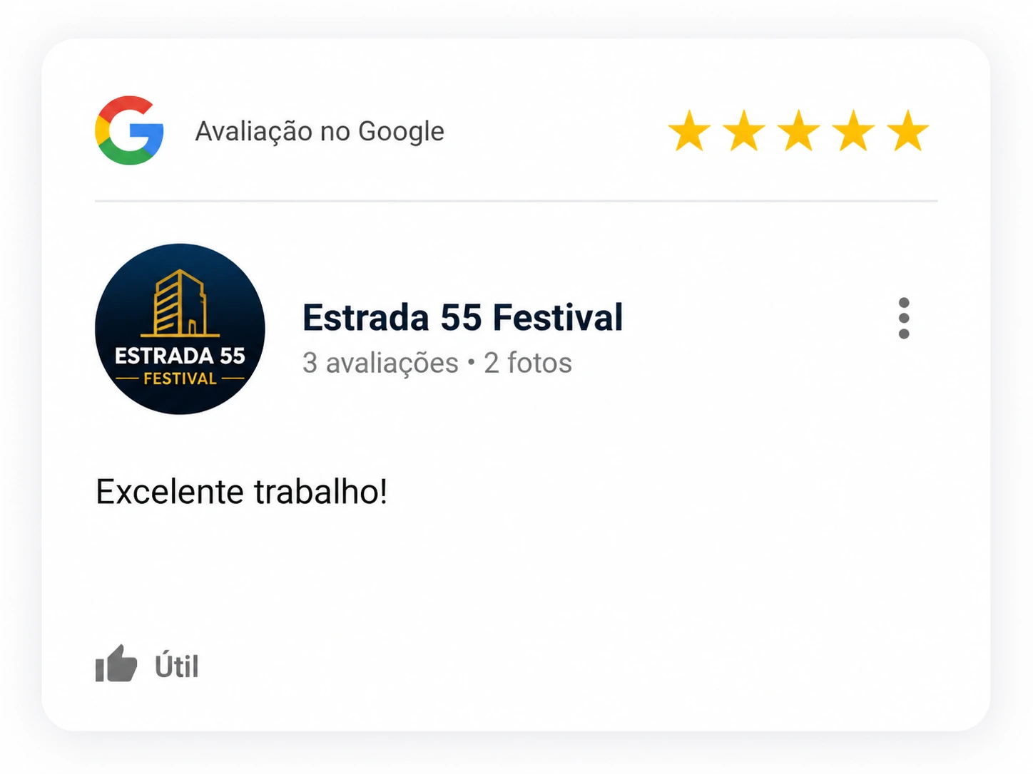 Avaliação de Estrada 55 Festival no Google